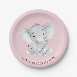 Lief Olifant Meisjes Baby shower 7" Bord