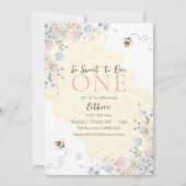 Lief om één honing meisjes eerste verjaardag te zi kaart (Voorkant)