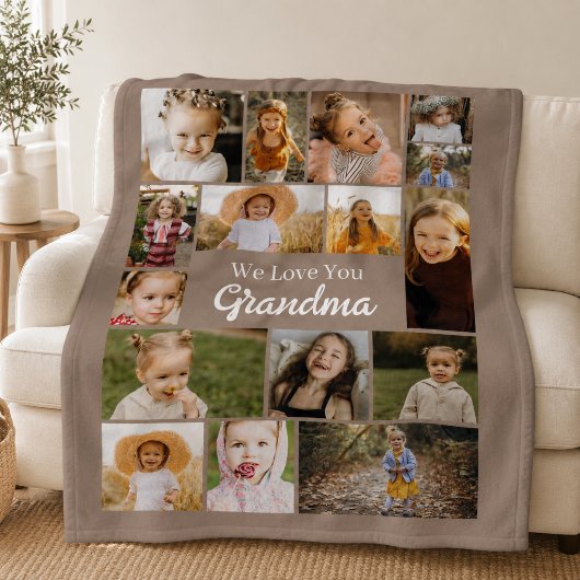 Lief Oma 16 Fotocollage Fleece Deken