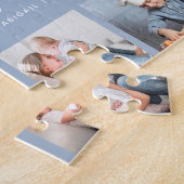 Lief Oma 8 Foto Collage Stof Blauw Legpuzzel (Zijkant)
