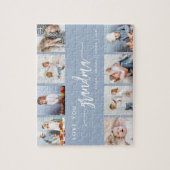 Lief Oma 8 Foto Collage Stof Blauw Legpuzzel (Verticaal)