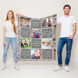 Lief Oma/Nana Roos Gold Foto Fleece Deken