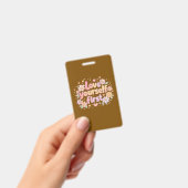 Lief Ontwerp met Bloemige Quote over Zelfliefde | Badge (Handheld)