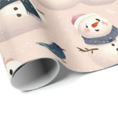 lief ontwerp van sneeuwman cadeaupapier (Rol Hoek)