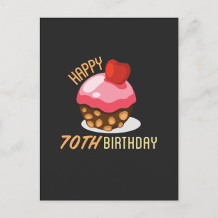 Lief ontwerp voor 70ste verjaardag met chocoladeta briefkaart