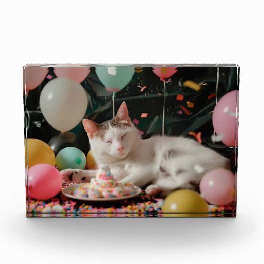 Lief Ontwerp voor de Verjaardag van een Kat Fotoblokken (Voorkant)