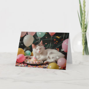 Lief Ontwerp voor de Verjaardag van een Kat Kaart