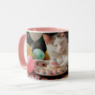 Lief Ontwerp voor de Verjaardag van een Kat Mok