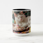 Lief Ontwerp voor de Verjaardag van een Kat Mok (Midden)
