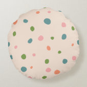 Lief ontwerppuntjes modern roze groen blauw rond kussen (Achterkant)