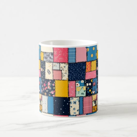 Lief ontworpen patchworkontwerp, speels patroon koffiemok (Center)