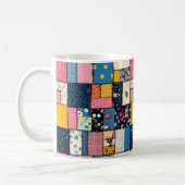 Lief ontworpen patchworkontwerp, speels patroon koffiemok (Links)