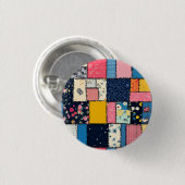 Lief ontworpen patchworkontwerp, speels patroon ronde button 3,2 cm (Voorkant /achterkant)