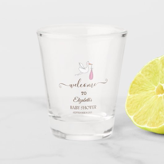Lief Ooievaar Meisje Shot Glas (Voorkant)