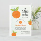 Lief Oranje Clementine Aquarel Baby Shower Kaart (Staand voorkant)