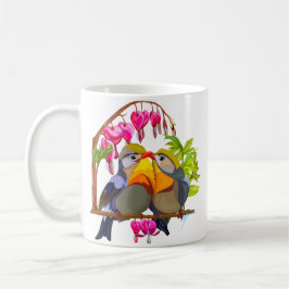 Lief paar Pekin Robin vogels Koffiemok