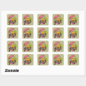 Lief paar Pekin Robin vogels Vierkante Sticker (Vel)