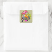 Lief paar Pekin Robin vogels Vierkante Sticker (Tas)