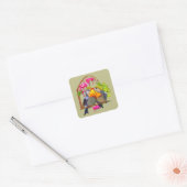 Lief paar Pekin Robin vogels Vierkante Sticker (Envelop)