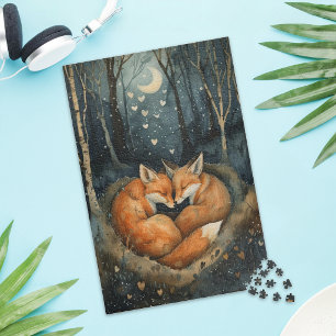 Lief paar rode vossen legpuzzel