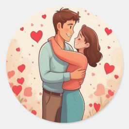 Lief paar ronde sticker