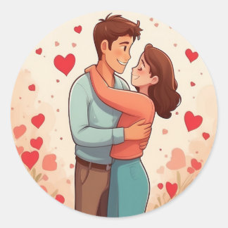 Lief paar ronde sticker
