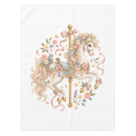 Lief paard van de draaimolen Vintage Kunst Tafelkleed