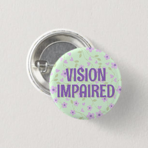 Lief Paars Bloemig Zichtgehandicapt Ronde Button 3,2 Cm
