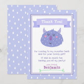 Lief Paars Monster | Feestje voor Kinderen Monster Bedankkaart (Voorkant / Achterkant)