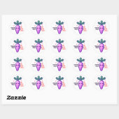 Lief Paarse Wortel Dank Je Ronde Sticker (Vel)