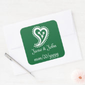 Lief Paisley Harten in Groene Sticker (Envelop)