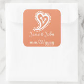 Lief Paisley Harten in Koraal Sticker (Tas)