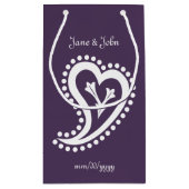 Lief Paisley Harten in Paarse Gift Bag Klein Cadeauzakje (Achterkant)