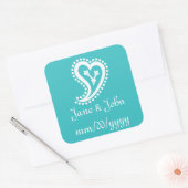 Lief Paisley Harten in Turquoise Sticker (Envelop)