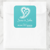 Lief Paisley Harten in Turquoise Sticker (Tas)