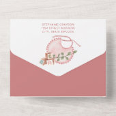 Lief Pampas Boho Meisje Baby shower All In One Uitnodiging (Achterkant)