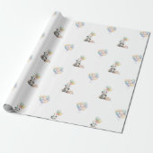 Lief panda dier Ballon Cadeaupapier (Uitgerold)