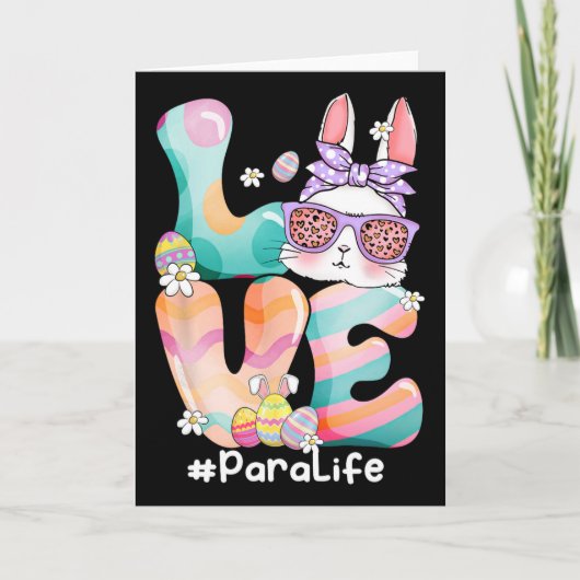 Lief Para Paraprofessioneel Schattig Pasen Konijn Kaart (Voorkant)