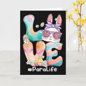 Lief Para Paraprofessioneel Schattig Pasen Konijn Kaart (Gele Bloem)