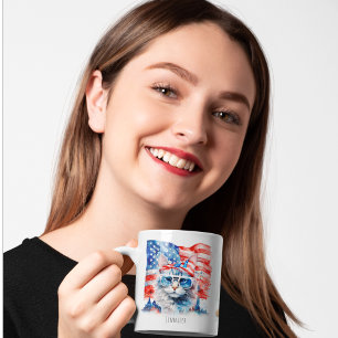 Lief patriottisch USA Amerika foto 4 juli kat Koffiemok