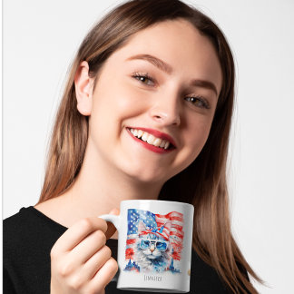 Lief patriottisch USA Amerika foto 4 juli kat Koffiemok
