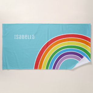 Lief Persoonlijk Meisjes Kleurrijke Regenboog Strandlaken