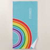 Lief Persoonlijk Meisjes Kleurrijke Regenboog Strandlaken (Voorkant)