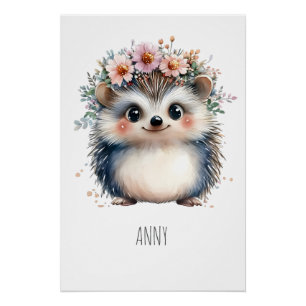 Lief persoonsgebonden boho-stijl egelposter perfect poster