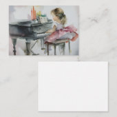 Lief pianist klein meisje spelen piano notitiekaartje (Voorkant / Achterkant)