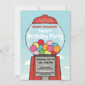 Lief plezier! Gumball thema verjaardagsuitnodiging Kaart (Voorkant)