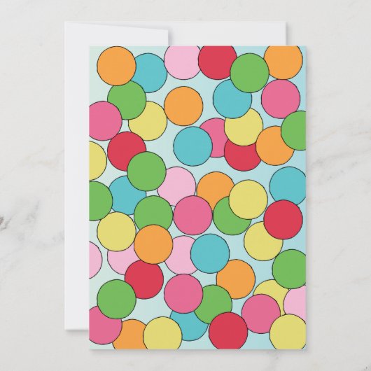 Lief plezier! Gumball thema verjaardagsuitnodiging Kaart (Achterkant)