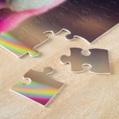 Lief pluizig klein Schattige kleurrijk Alpaca Legpuzzel (Zijkant)