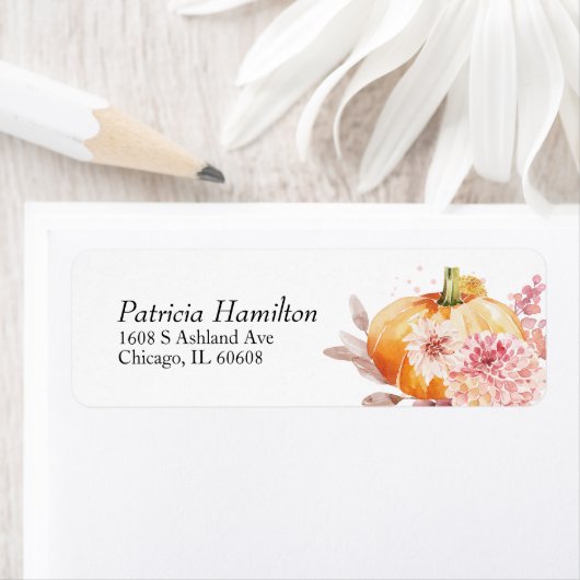 Lief Pompfeest voor de babyshower in de herfst Etiket (Insitu)