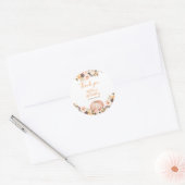 Lief pompoen 1e Verjaardag Waterverf Dank u Ronde Sticker (Envelop)